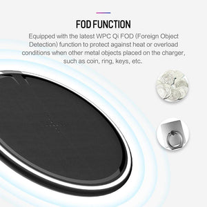 Planet Gates Black A ROCK For iPhone Samsung Wireless Charger, 10W Desktop Smart Phone Qi Wireless Charger For iPhone X Galaxy S8 Note 8 WPC FOD