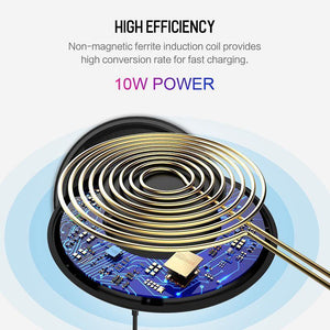 Planet Gates Black A ROCK For iPhone Samsung Wireless Charger, 10W Desktop Smart Phone Qi Wireless Charger For iPhone X Galaxy S8 Note 8 WPC FOD