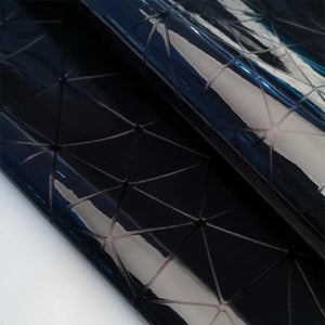 Planet Gates Black / A4 20cm x30cm Laser Iridescent Geometric PU Faux Leather Fabric Synthetic Bag Bow Craft DIY Jewelry Clothing Sewing Material