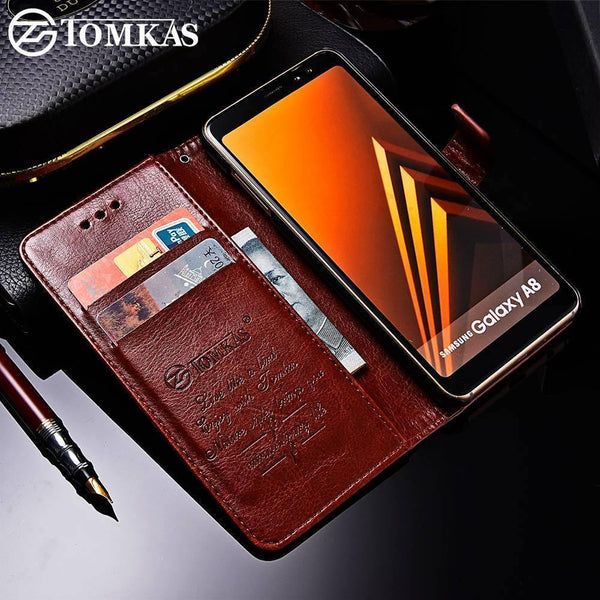 Planet Gates Black / A8 2018 -A530 TOMKAS Business Wallet Case For Samsung Galaxy A8 2018 Cases Cover Flip 6.0 Inch Phone Case For Samsung Galaxy A8 Plus 2018