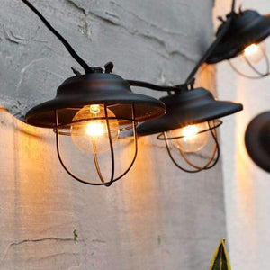 Planet Gates Black / AC 220V 3M Retro Red LampShade Big Ball Globe Festoon Led String Light 3M Outdoor Garden Patio Fairy Garland Party Christmas Holiday Light