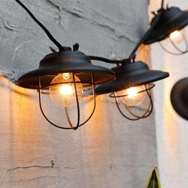 Planet Gates Black / AC 220V 3M Retro Red LampShade Big Ball Globe Festoon Led String Light 3M Outdoor Garden Patio Fairy Garland Party Christmas Holiday Light