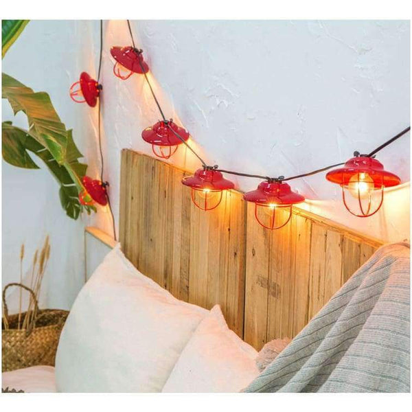 Planet Gates Black / AC 220V 3M Retro Red LampShade Big Ball Globe Festoon Led String Light 3M Outdoor Garden Patio Fairy Garland Party Christmas Holiday Light