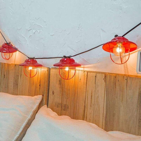 Planet Gates Black / AC 220V 3M Retro Red LampShade Big Ball Globe Festoon Led String Light 3M Outdoor Garden Patio Fairy Garland Party Christmas Holiday Light
