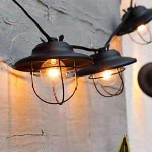 Planet Gates Black / AC 220V 3M Retro Red LampShade Big Ball Globe Festoon Led String Light 3M Outdoor Garden Patio Fairy Garland Party Christmas Holiday Light