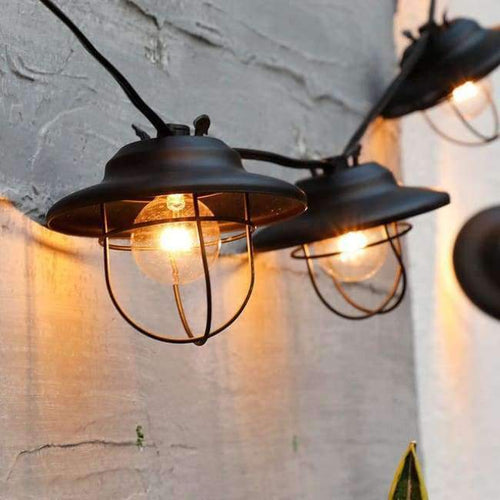 Planet Gates Black / AC 220V 3M Retro Red LampShade Big Ball Globe Festoon Led String Light 3M Outdoor Garden Patio Fairy Garland Party Christmas Holiday Light