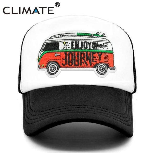 Planet Gates Black / Adult 55to59cm head Road Trip Cap Enjoy Drive Tour Trucker Cap Car Journey Vacation Mesh Cap Hip Hop Summer Hat Caps for Men Family Journey
