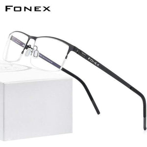 Planet Gates Black Alloy Glasses Frame Men Square Myopia Prescription Optical Eyeglasses 2020 New Metal Half Korean Screwless Eyewear 992