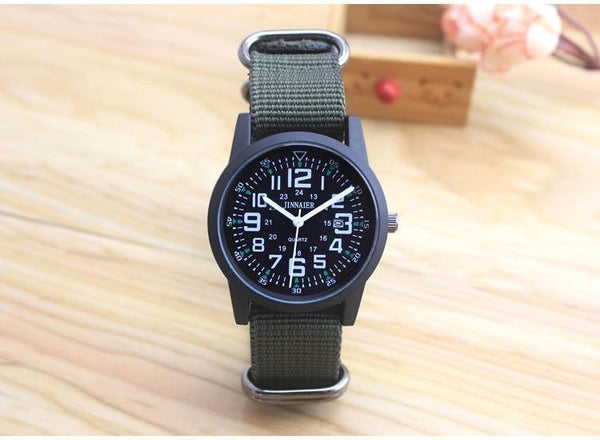 Planet Gates black and black Couples lovers women men quartz sports watches students Stripe canvas electronic waterproof wristwatches clock