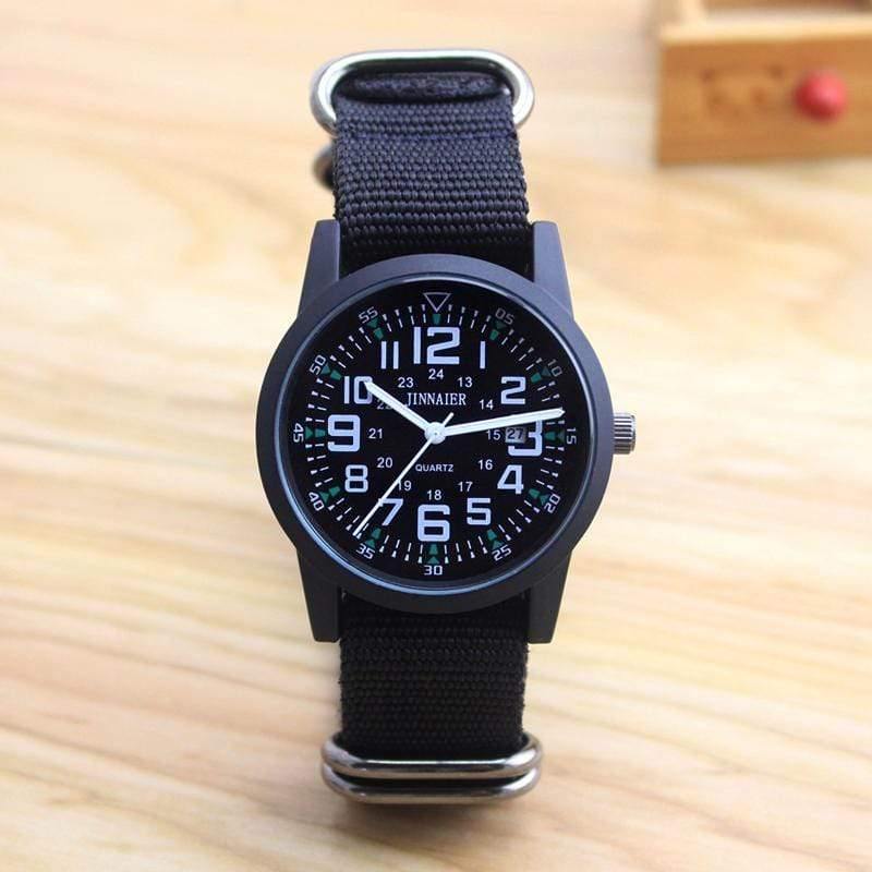 Planet Gates black and black Couples lovers women men quartz sports watches students Stripe canvas electronic waterproof wristwatches clock