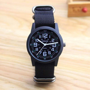 Planet Gates black and black Couples lovers women men quartz sports watches students Stripe canvas electronic waterproof wristwatches clock