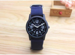 Planet Gates black and black Couples lovers women men quartz sports watches students Stripe canvas electronic waterproof wristwatches clock