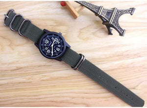 Planet Gates black and black Couples lovers women men quartz sports watches students Stripe canvas electronic waterproof wristwatches clock