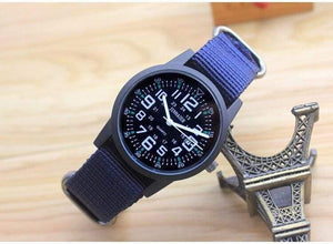 Planet Gates black and black Couples lovers women men quartz sports watches students Stripe canvas electronic waterproof wristwatches clock