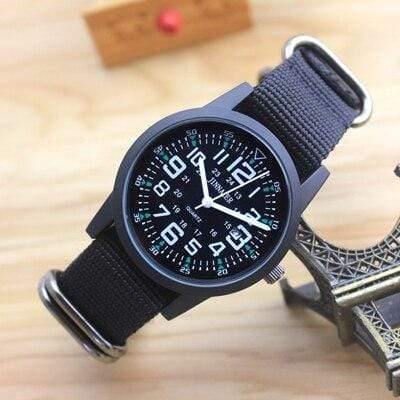 Planet Gates black and black Couples lovers women men quartz sports watches students Stripe canvas electronic waterproof wristwatches clock