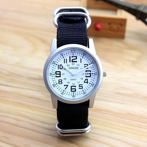 Planet Gates black and black Couples lovers women men quartz sports watches students Stripe canvas electronic waterproof wristwatches clock