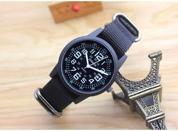 Planet Gates black and black Couples lovers women men quartz sports watches students Stripe canvas electronic waterproof wristwatches clock