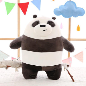 Anime Cartoon The Three Bare Bears Very Soft Plush Doll Cute Standing Panda Polar Bear Teddy Stuffed Toys Decoration Gifts