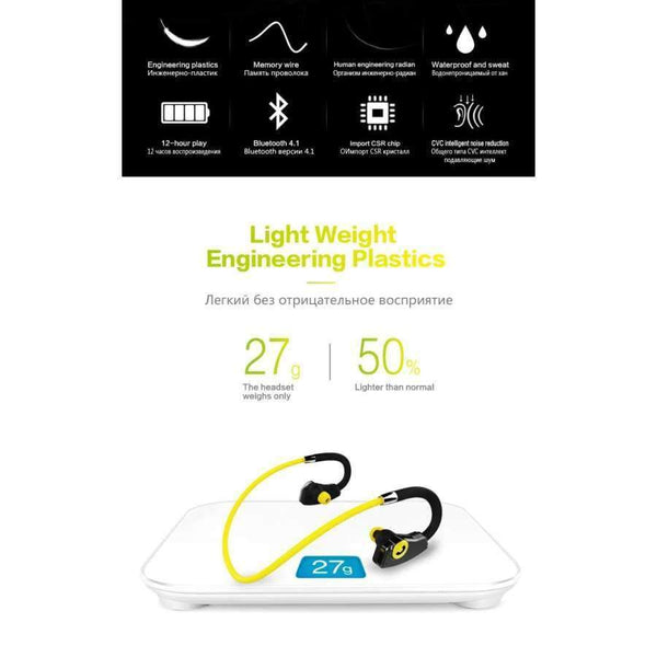 Planet Gates Black and yellow Wireless Earphones Bluetooth Headphone Sport Running Auriculares Inalambrico Waterproof Headset Music Ecouteur Audifonos