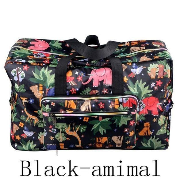 Planet Gates Black animal Travel Folding Bag Women Storage Totes Waterproof Casual Suitcase Duffel Bags Fold  Bag Luggage For Airbag shopping