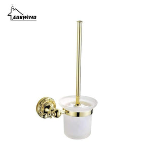 Planet Gates Black Antique Solid Brass Toilet Brush Holder Ti Pvd Carved European Bathroom Accessories Wall Mounted Bathroom Products