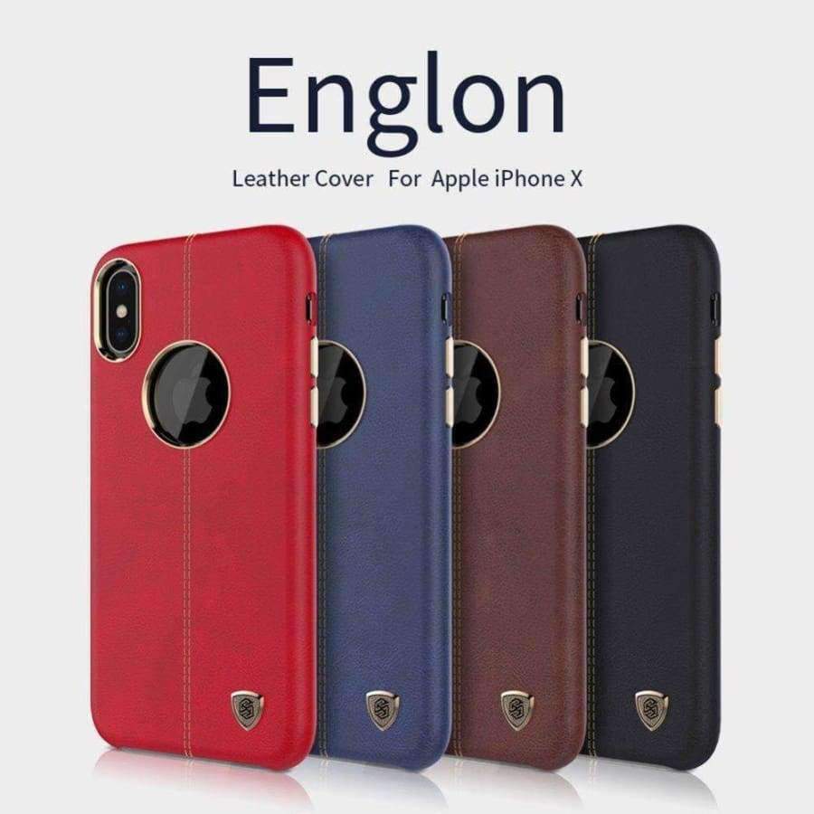 Planet Gates Black Apple iPhone X Nillkin Vintage lether PC case Englon PU Leather back Cover Case  For iPhone 10 cover case phone house