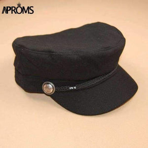 Planet Gates Black Aproms Summer Fashion Black Hat Cap Women Casual Streetwear Solid Rope Flat Cap Elegant Spring Bsaic Baseball Hat Female 2018