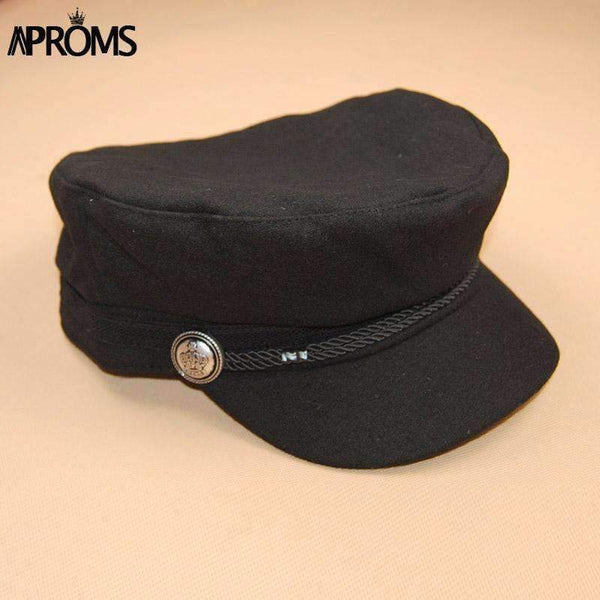 Planet Gates Black Aproms Summer Fashion Black Hat Cap Women Casual Streetwear Solid Rope Flat Cap Elegant Spring Bsaic Baseball Hat Female 2018