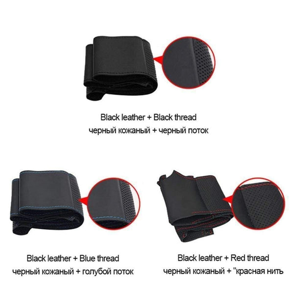 Planet Gates Black Artificial Leather Car Steering Wheel Cover for Opel Zafira A 1999-2005 Buick Sail Opel Astra G H 1998-2007 Wheel Cover