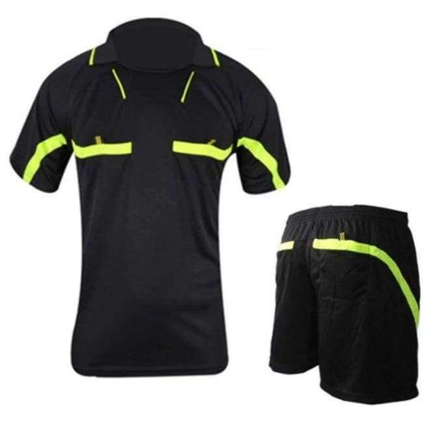 Planet Gates Black / Asian size XL Soccer Referee Jerseys Kit Professional Competition Referee Clothing Custom Football Judge Uniforms Short Tracksuits C10