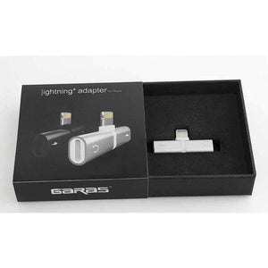 Planet Gates Black Audio Adapter For iPhone 7 8Plus X Charging/Audio 2 in 1 Charger Cable Adapter For Lightning Jack to Earphone AUX Cable