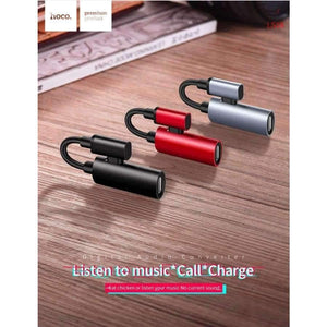 Planet Gates Black Audio Cable for Apple plug 2in1 Fast Charging 3.5mm Audio Converter Adapter for iPhone X XS Max XR 8 Headphone Support MIC