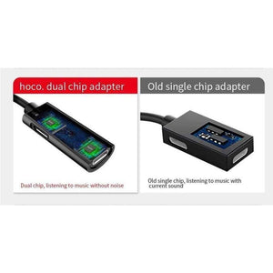 Planet Gates Black Audio Cable for Apple plug 2in1 Fast Charging 3.5mm Audio Converter Adapter for iPhone X XS Max XR 8 Headphone Support MIC