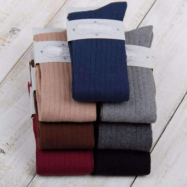 Planet Gates black Autumn and winter Vertical stripe long tube knee socks cuff anti-skid Stockings Thigh High Thick stocking tights