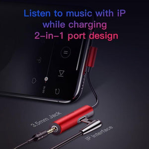 Planet Gates Black Baseus 2 in 1 Aux Audio Cable Splitter for iPhone Xs Max 7 Extension USB Cable Adapter for iPhone To 3.5mm Jack Earphone Adapter