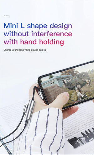 Planet Gates Black Baseus 2 in 1 Aux Audio Cable Splitter for iPhone Xs Max 7 Extension USB Cable Adapter for iPhone To 3.5mm Jack Earphone Adapter