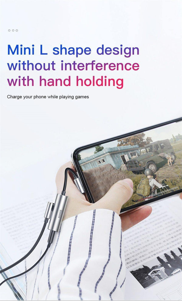 Planet Gates Black Baseus 2 in 1 Aux Audio Cable Splitter for iPhone Xs Max 7 Extension USB Cable Adapter for iPhone To 3.5mm Jack Earphone Adapter