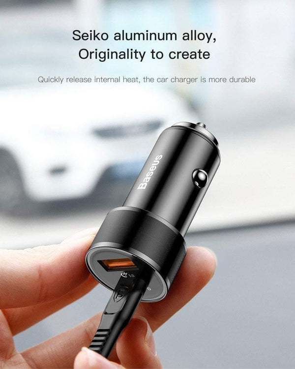 Planet Gates Black Baseus 36w USB Car Charger Quick Charge 3.0 QC QC3.0 Type C PD Fast Car Charging Charger For iPhone Samsung Xiaomi Mobile Phone