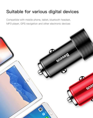 Planet Gates Black Baseus 36w USB Car Charger Quick Charge 3.0 QC QC3.0 Type C PD Fast Car Charging Charger For iPhone Samsung Xiaomi Mobile Phone