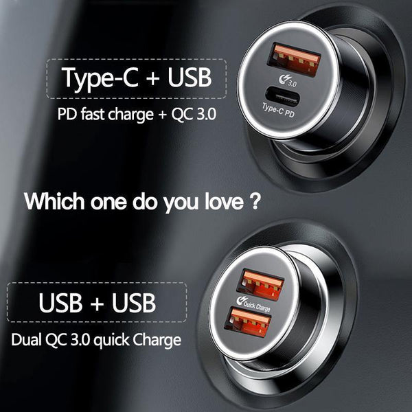 Planet Gates Black Baseus 36w USB Car Charger Quick Charge 3.0 QC QC3.0 Type C PD Fast Car Charging Charger For iPhone Samsung Xiaomi Mobile Phone