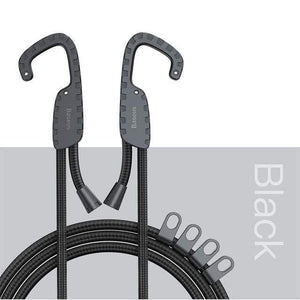 Baseus 3M Strong Elastic Rope Bungee Shock Cord Strap Stretch String Clothes Line with Hooks for Car Travel Outdoor Project Tent