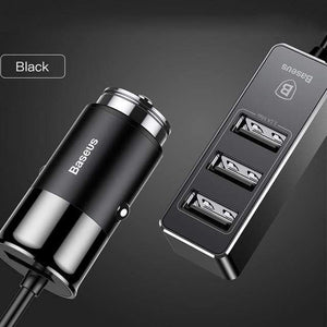 Planet Gates Black Baseus 4 USB Fast Car Charger For iPhone iPad Samsung Tablet Mobile Phone Charger 5V 5.5A Car USB Charger Car-Charger