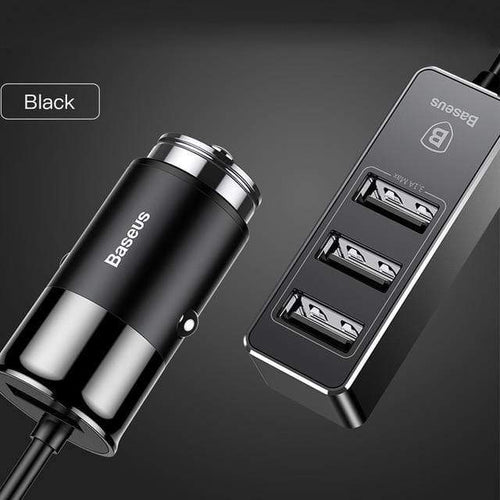 Planet Gates Black Baseus 4 USB Fast Car Charger For iPhone iPad Samsung Tablet Mobile Phone Charger 5V 5.5A Car USB Charger Car-Charger