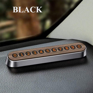 Baseus Alloy Car Temporary Parking Card Wooden Mobile Phone Number Card Magnet Flip Telephone Numbers Car Interior Accessories