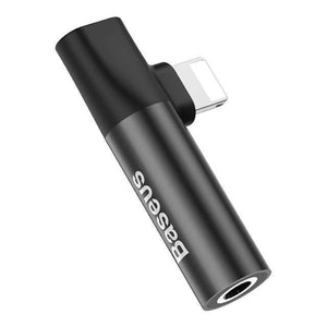Planet Gates Black Baseus Audio Aux Adapter For iPhone XS Max XR X 8 7 Plus Splitter For Lightning to 3.5mm Jack Headphone Connector OTG Adapter