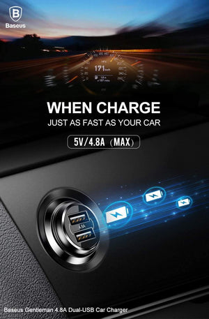 Planet Gates BLACK Baseus Car Charger Dual USB Car Charger Car-styling USB Charger for Mobile Phone Fast Car Phone Charger For Xiaomi Roidmi 3s
