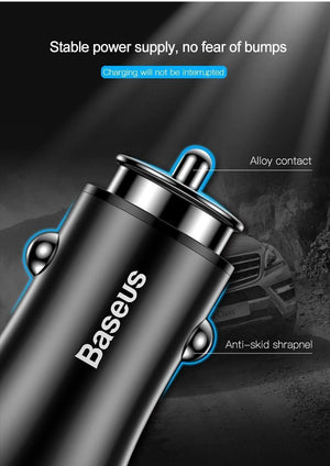 Planet Gates BLACK Baseus Car Charger Dual USB Car Charger Car-styling USB Charger for Mobile Phone Fast Car Phone Charger For Xiaomi Roidmi 3s
