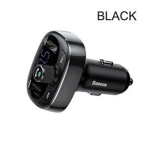 Baseus Car Charger FM Transmitter Aux Modulator Bluetooth Handsfree Car Audio MP3 Player 3.4A Fast Dual USB Mobile Phone Charger