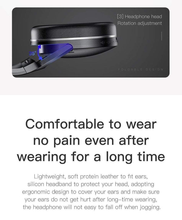 Planet Gates BLACK Baseus D02 Bluetooth Headphone, Foldable 25 Hours Music Play Wireless headphones Portable Bluetooth Earphone with Mic for Phone