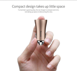 Planet Gates Black Baseus Dual USB Car Charger For iPhone XS Samsung Mobile Phone Charger Car Cigar Lighter Tablet GPS Travel Adapter Phone Charger